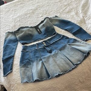 Denim Skirt Set
